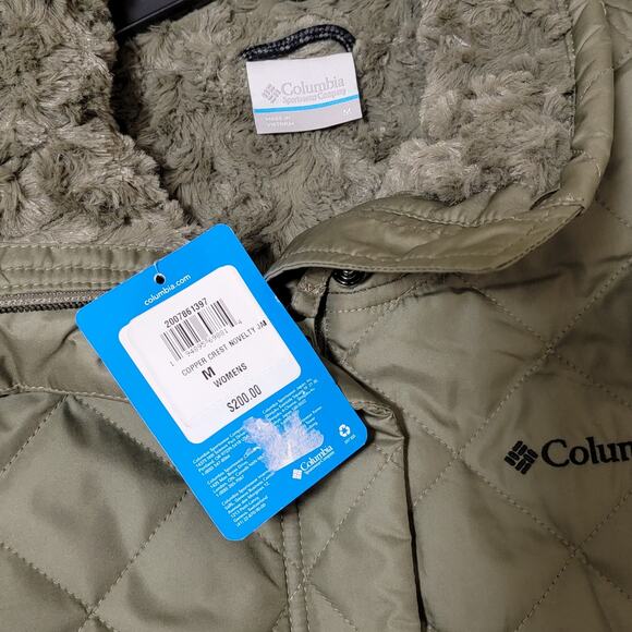 Columbia Women Copper Crest Novelty Jacket Long Quilted Puffer Size US M Green - Picture 6 of 6